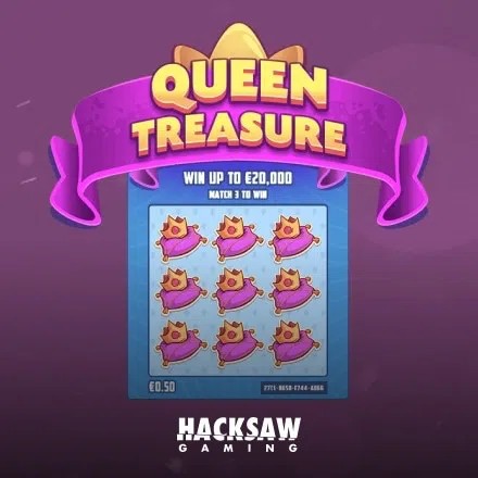Play the Queen Treasure slot by Hacksaw Gaming on Cleobetra Casino