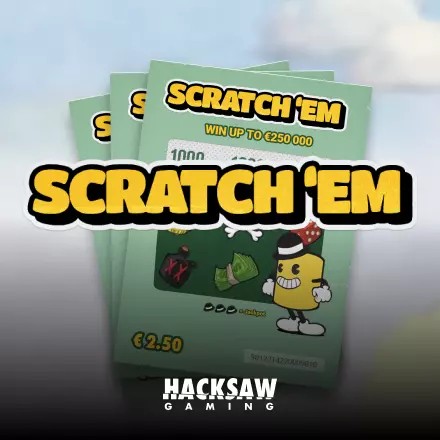 Scratch’em online game logo by Hacksaw Gaming on casino-cleobetra.de